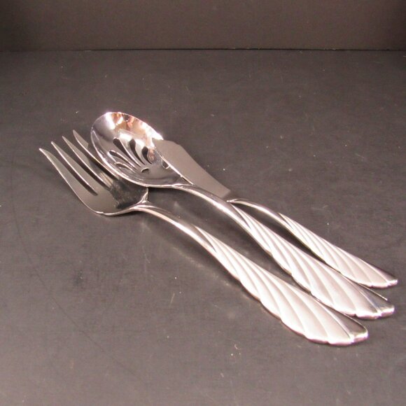 Cuisinart CP-01-LA43 Stainless Frosted Feather Design Flatware Serve Set - Picture 6 of 6